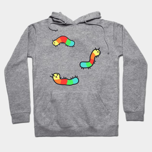 cute rainbow caterpiller design Hoodie by grafitytees